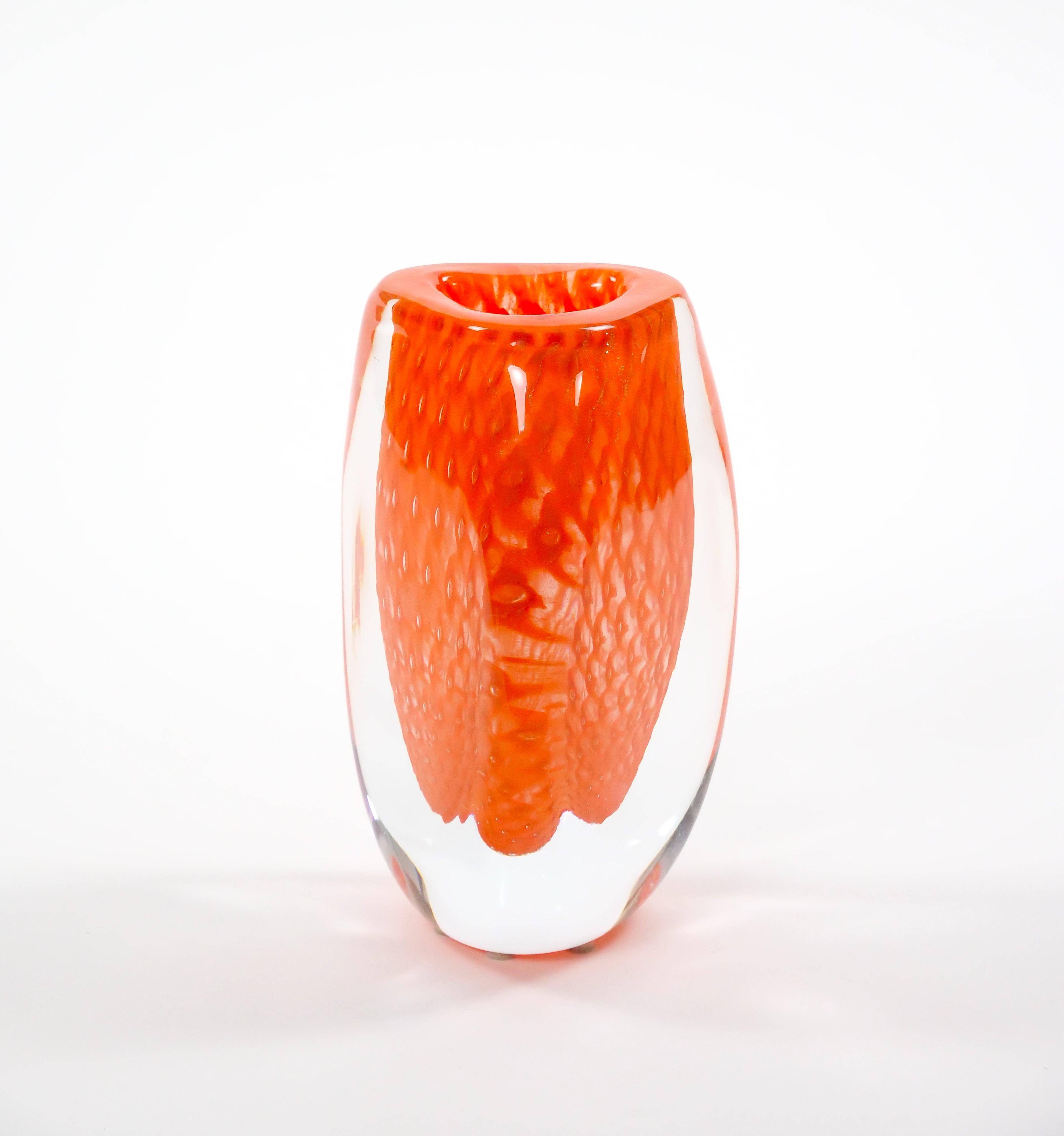 Mid-Century Modern Murano Mouth-Blown Geometric Shape Vase by Giampaolo/ Italy For Sale 3
