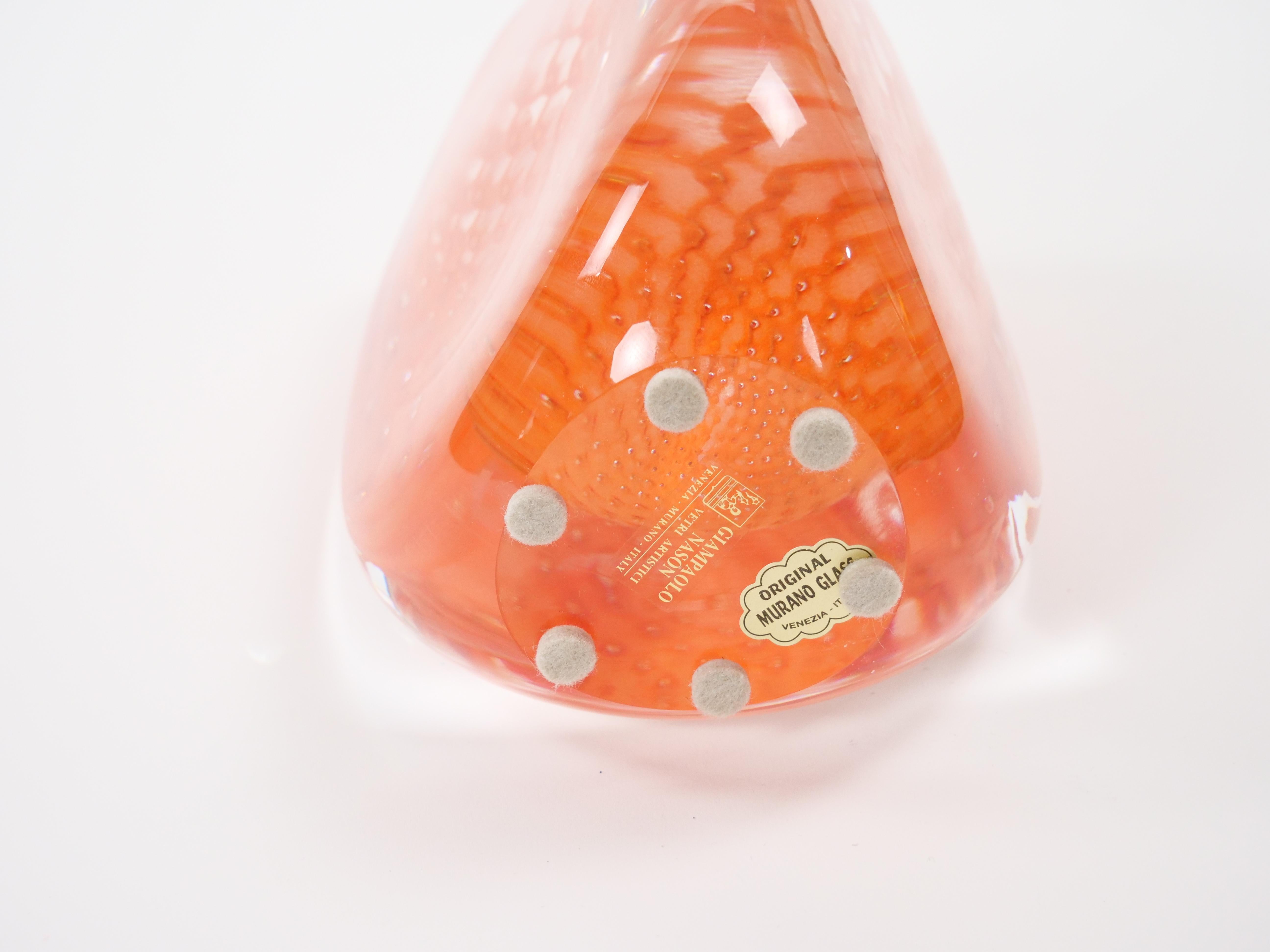 Mid-Century Modern Murano Mouth-Blown Geometric Shape Vase by Giampaolo/ Italy For Sale 1