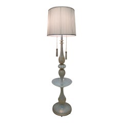 Mid-Century Modern Murano Opaline Glass Floor Lamp