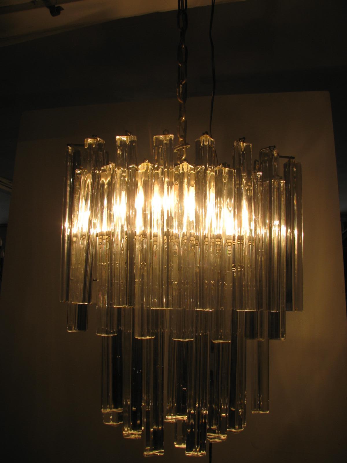 Mid-20th Century Mid-Century Modern Murano Oval Chandelier by Camer For Sale