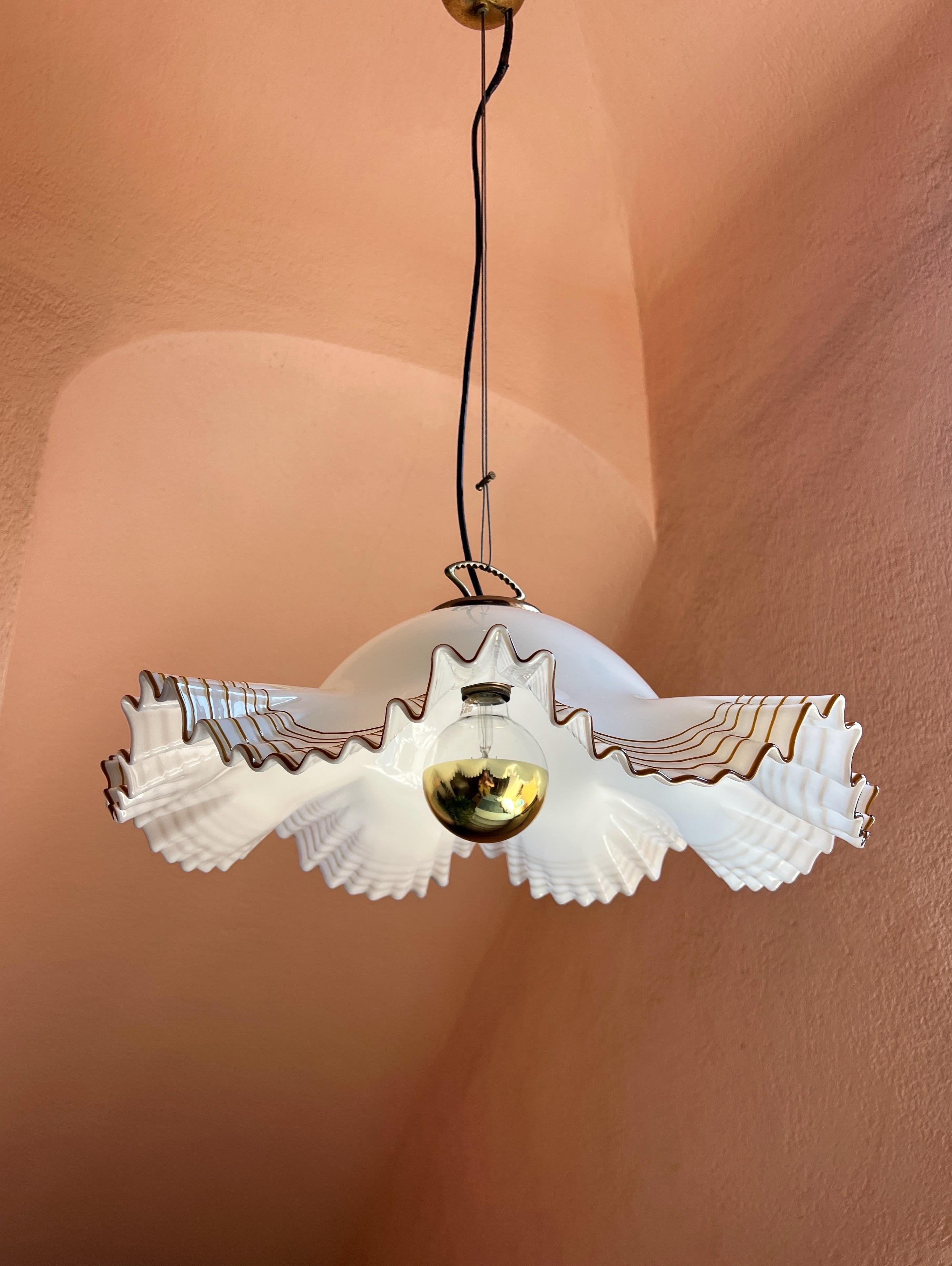 Mid-Century Modern Pendentif Murano moderne du milieu du siècle par De Majo 1970 en vente