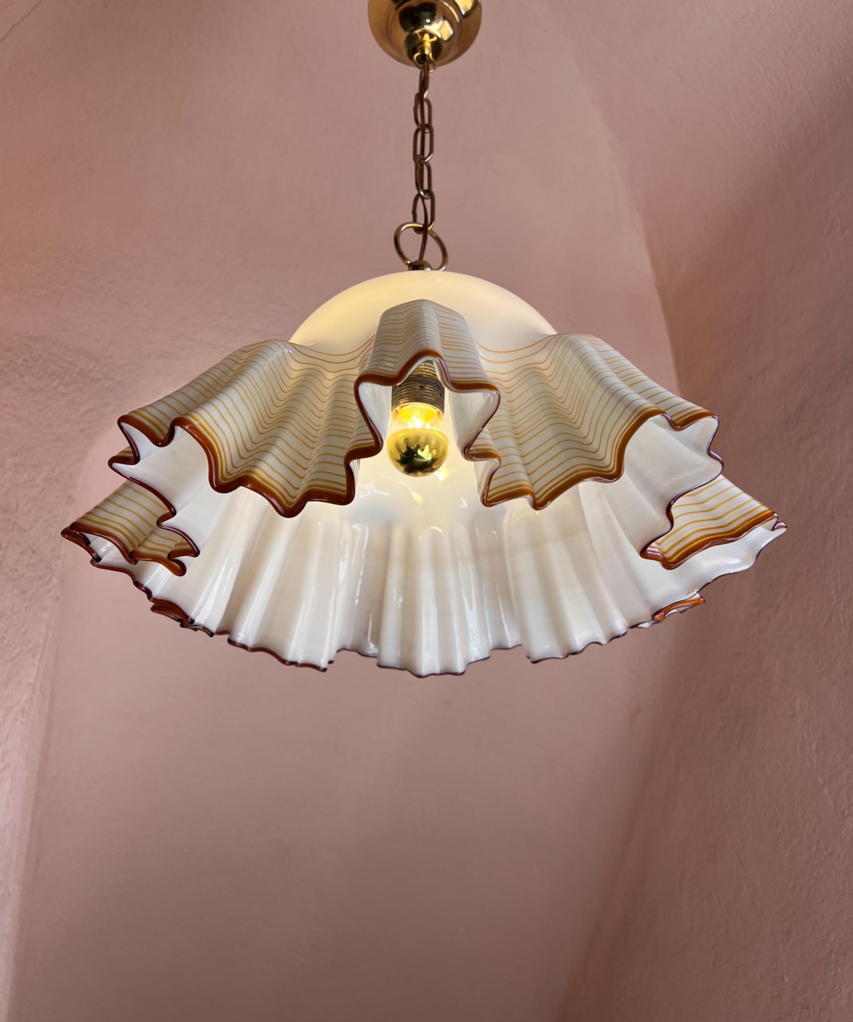 Mid-Century moderno Lampada a sospensione di Murano del Mid Century Modern di De Majo anni '70 in vendita