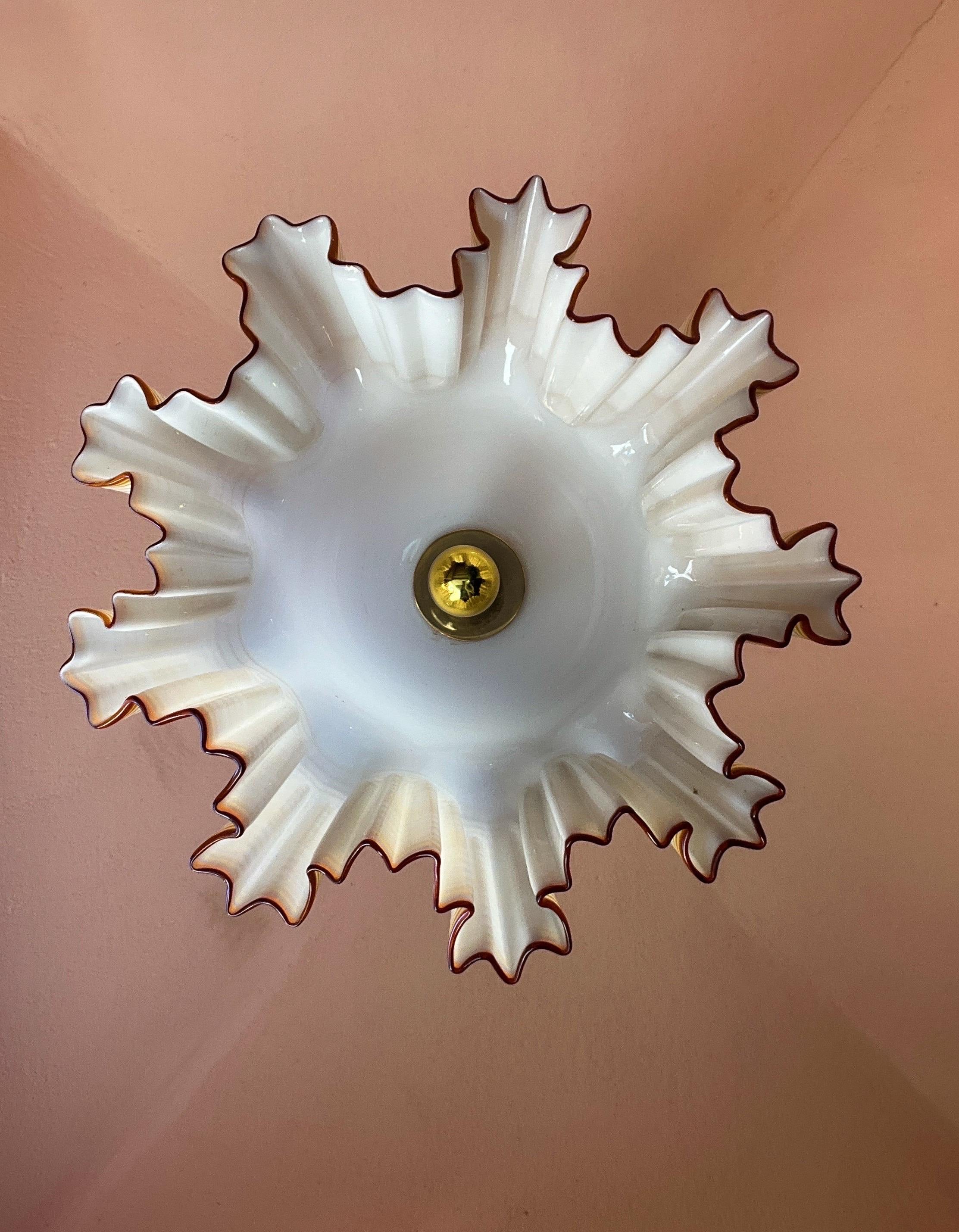 Lampada a sospensione di Murano del Mid Century Modern di De Majo anni '70 In condizioni buone in vendita a Palermo, PA