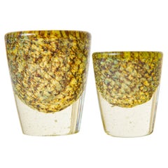 Mid Century Modern Murano Small Glass Vases by Flavio Poli, 1950's