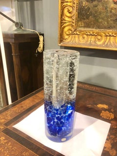 Mid-Century Modern, Murano 'Sommerso' Blue Art Glass Vase, Italy, 1960