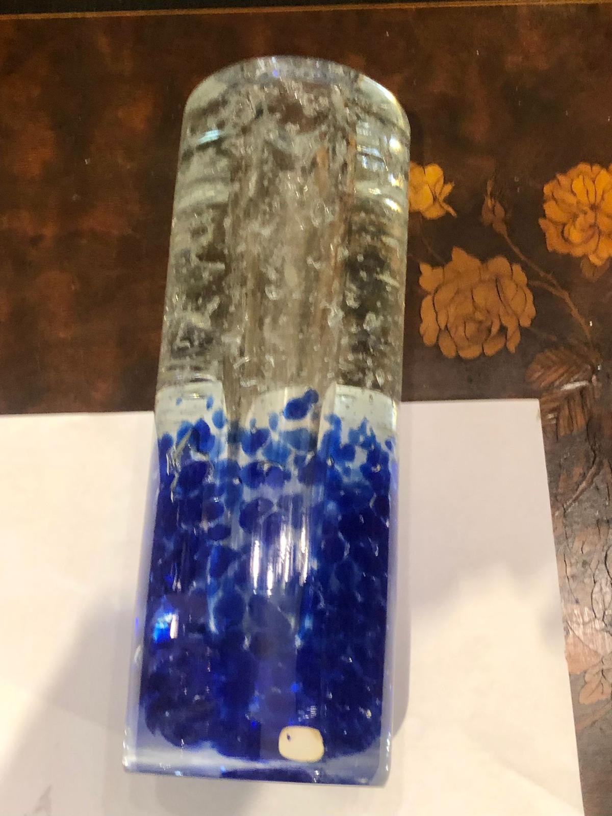 Mid-Century Modern, Murano 'Sommerso' Blue Art Glass Vase, Italy, 1960 For Sale 4