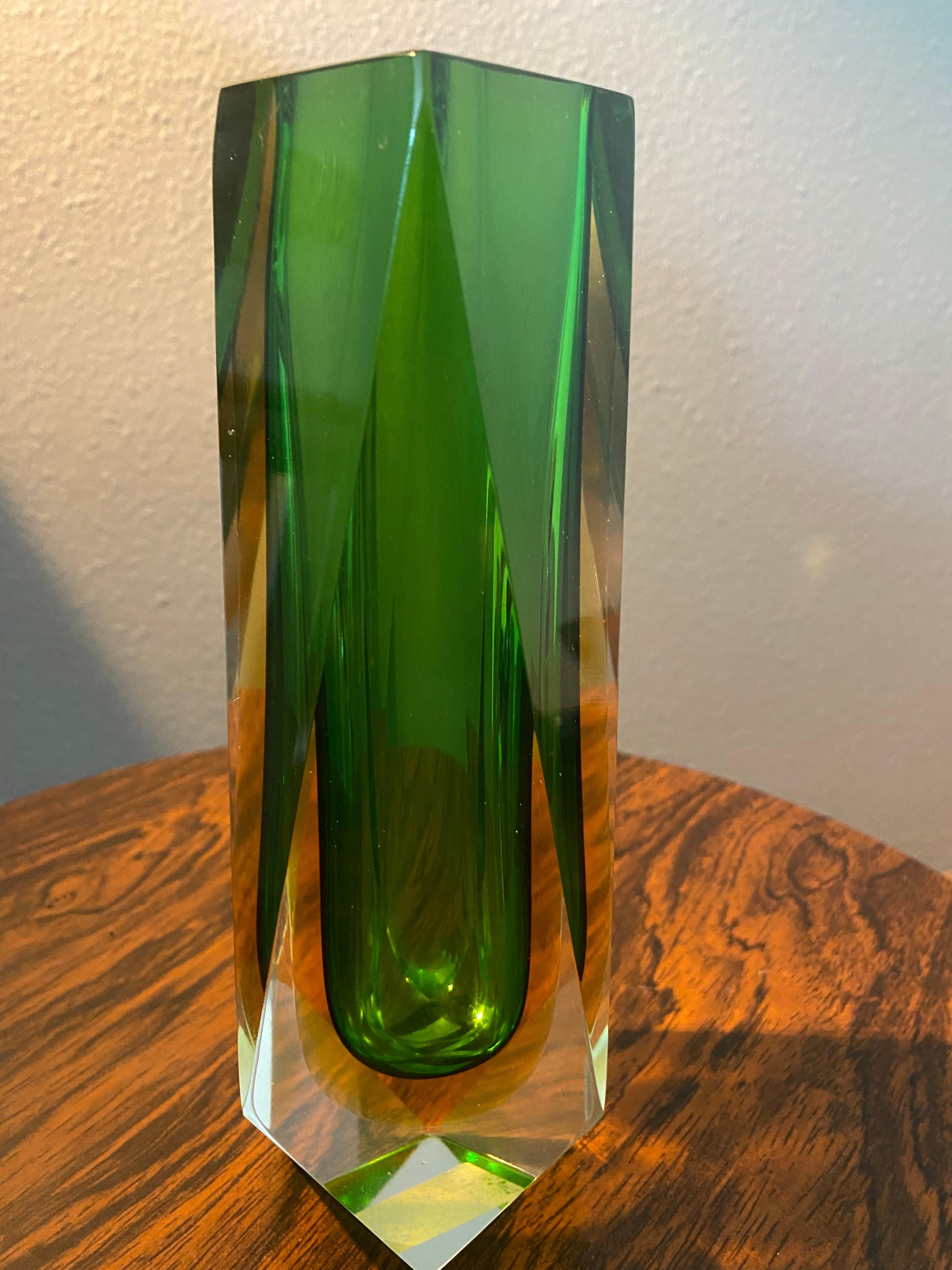 Mid-Century Modern Murano Sommerso Glass Vase In Good Condition For Sale In Waddinxveen, ZH