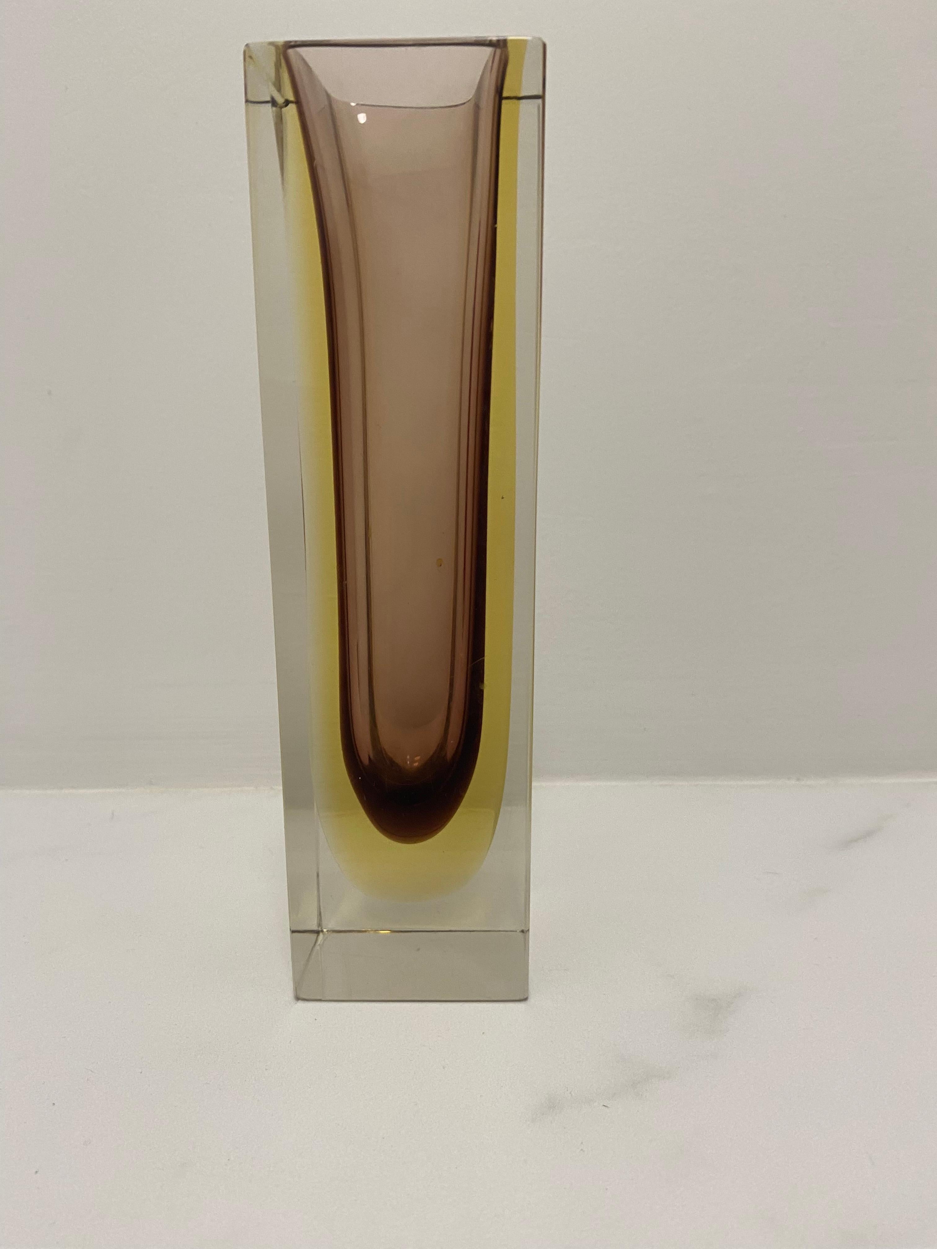 Italiano Vaso in vetro di Murano Glass Sommerso della metà del secolo scorso in vendita