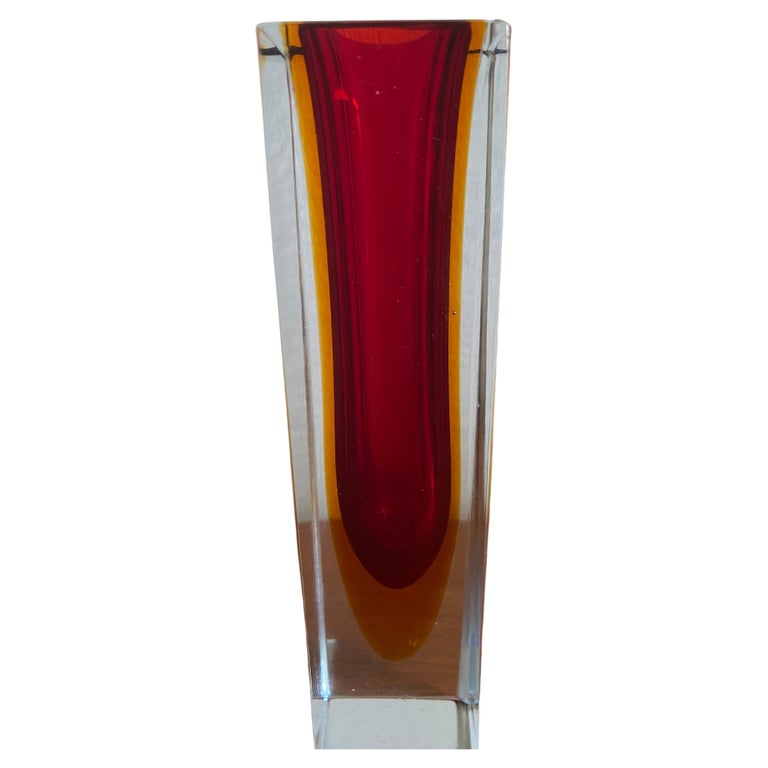 MidCentury Modern Murano Sommerso Glass Vase For Sale at 1stDibs