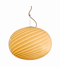 Lampe à suspension en verre de Murano en forme de tourbillon, de Paolo Venini, Italie, années 1960