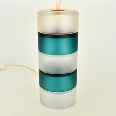 Mid Century Modern Murano Teal Glass Table Lamp