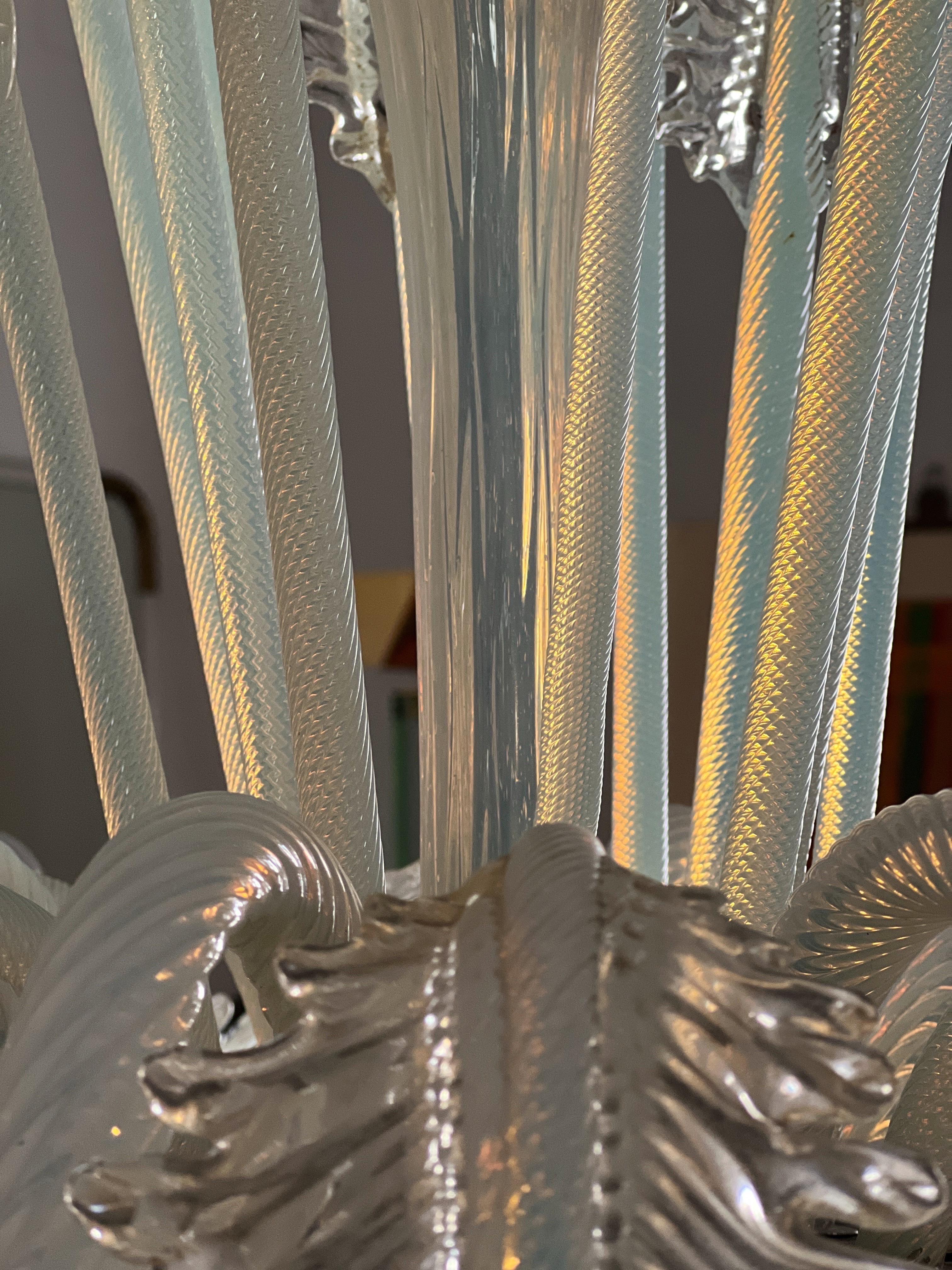 Mid Century modern Murano venetian glass chandelier 1960s Italy For Sale 10