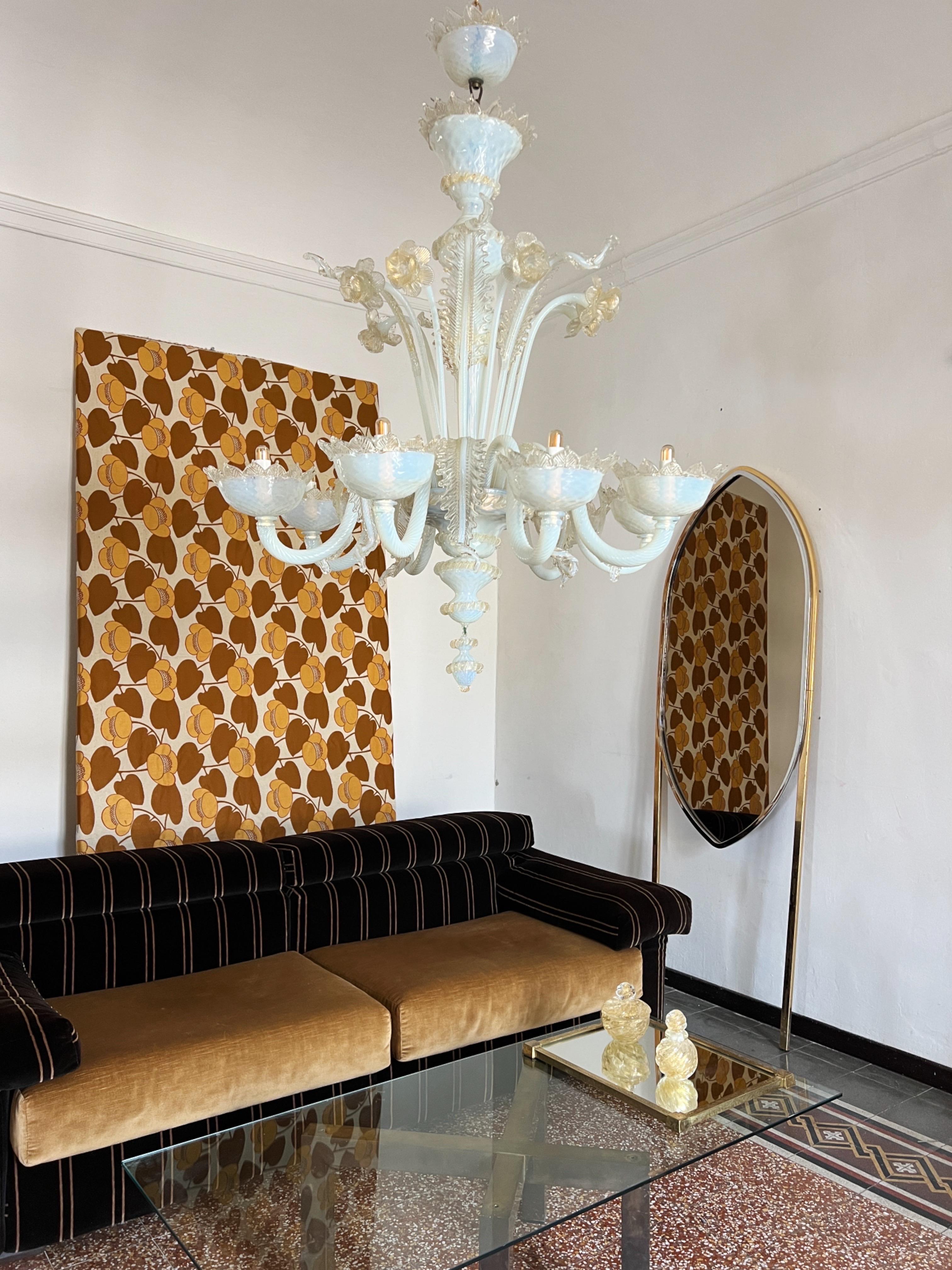 Mid Century modern Murano venetian glass chandelier 1960s Italy For Sale 11