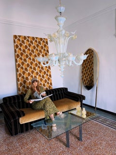 Mid Century modern Murano venetian glass chandelier 1960s Italy