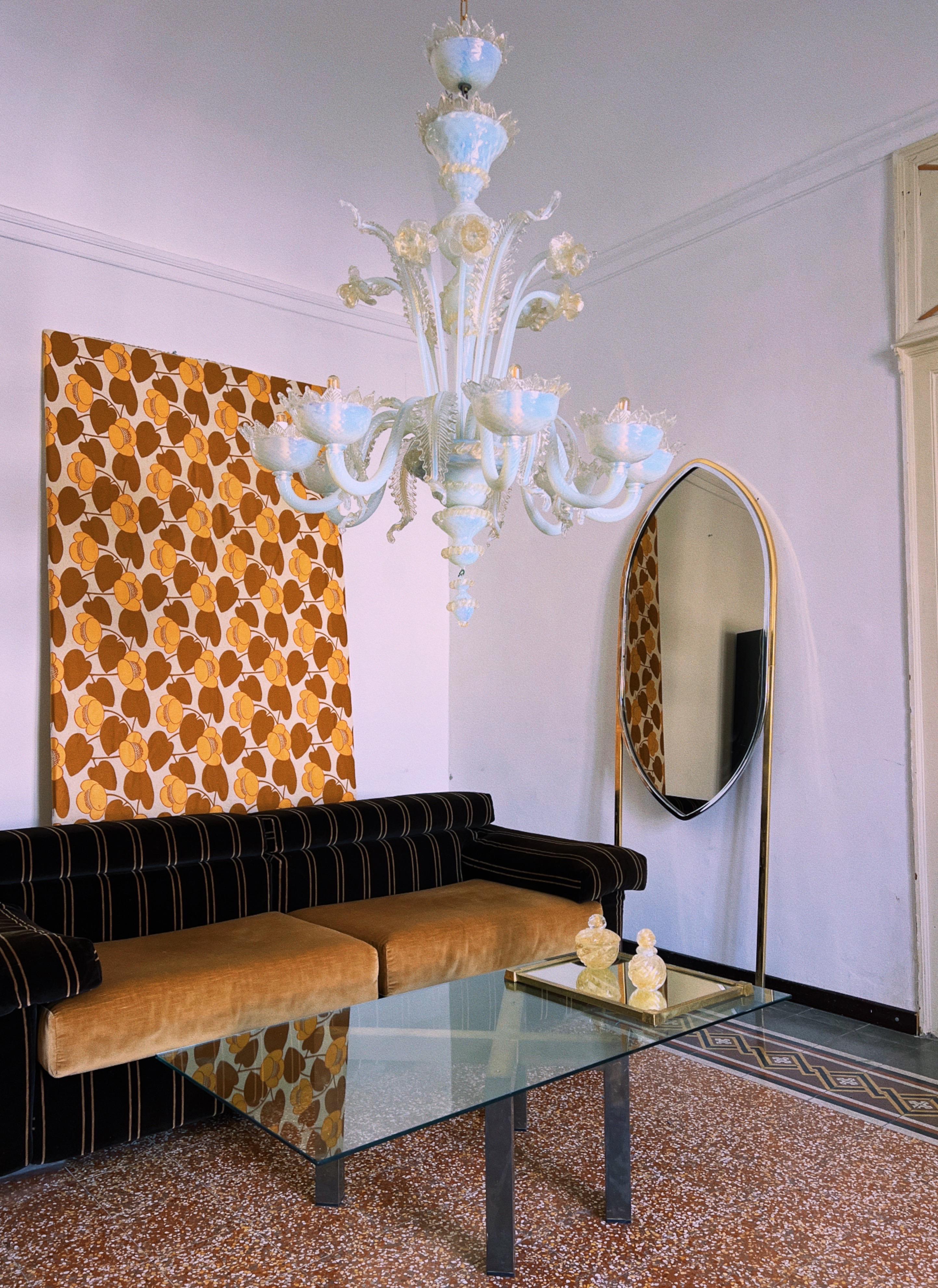 Mid Century modern Murano venetian glass chandelier 1960s Italy For Sale 13