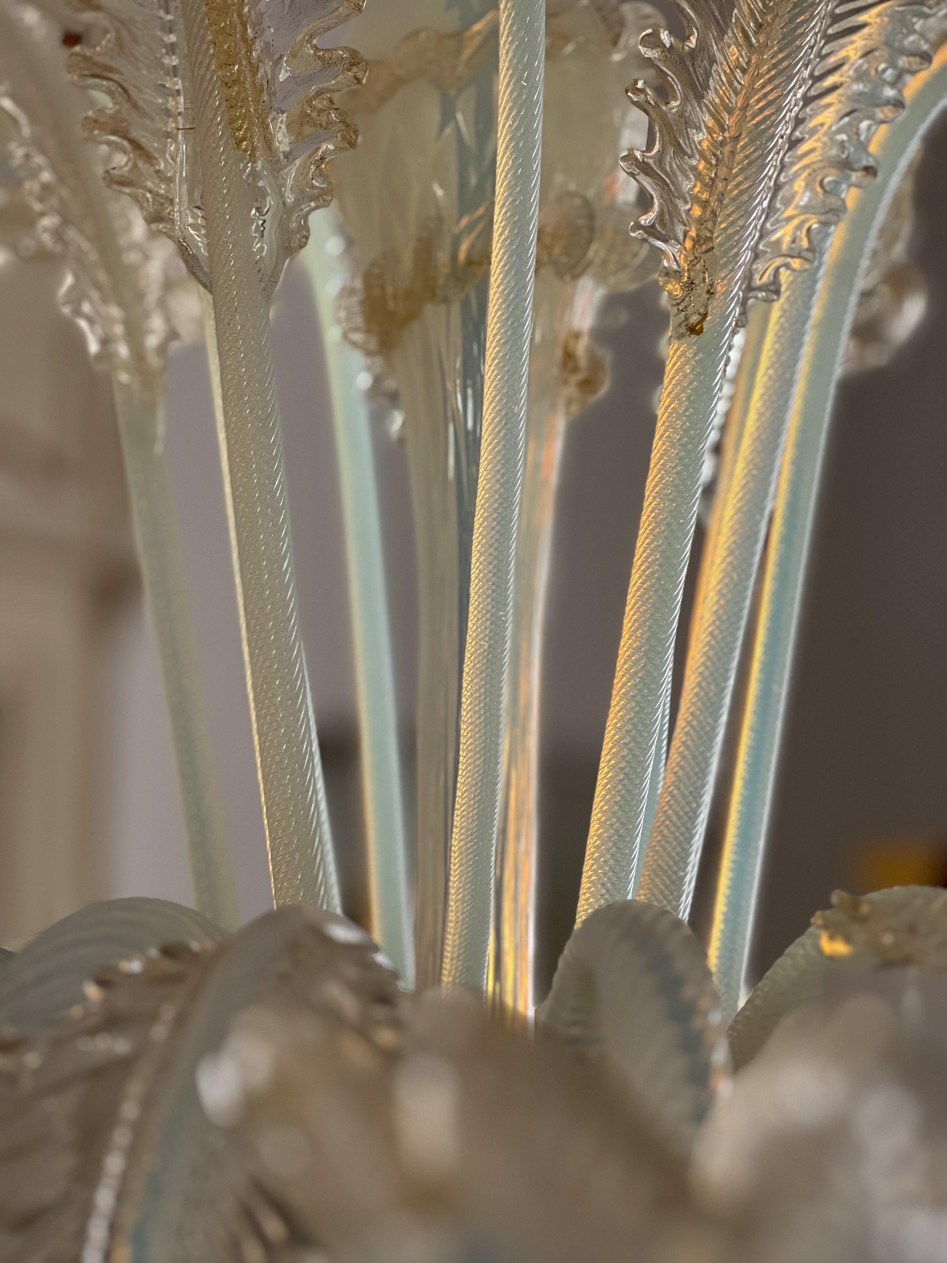 20th Century Mid Century modern Murano venetian glass chandelier 1960s Italy For Sale