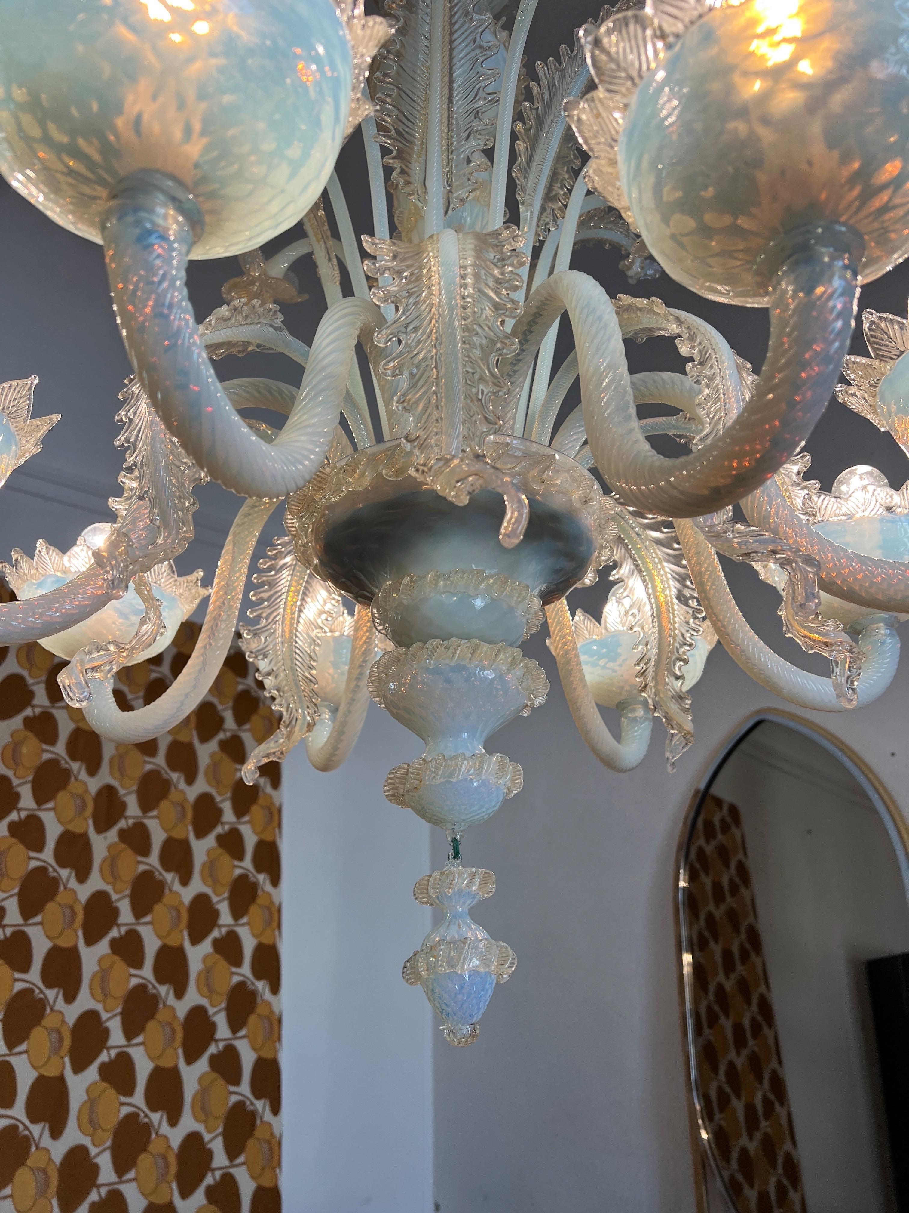 Murano Glass Mid Century modern Murano venetian glass chandelier 1960s Italy For Sale