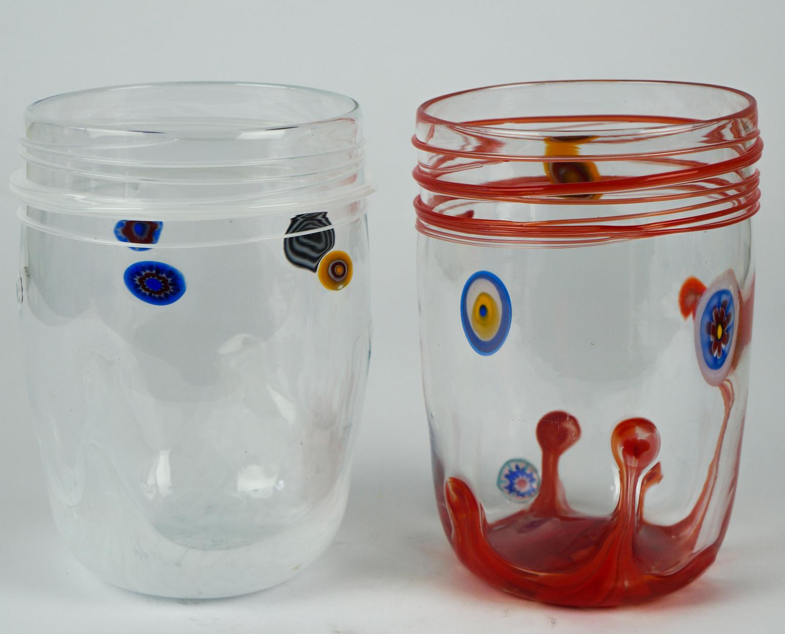 Modernité du milieu du siècle Murrina Millefiori Set of 12 Murano Drinking Glasses Tumbler en vente 5