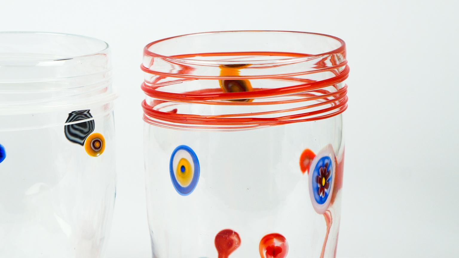 Set di 12 bicchieri di Murano da bere Tumbler Murrina Millefiori, metà secolo moderno in vendita 4