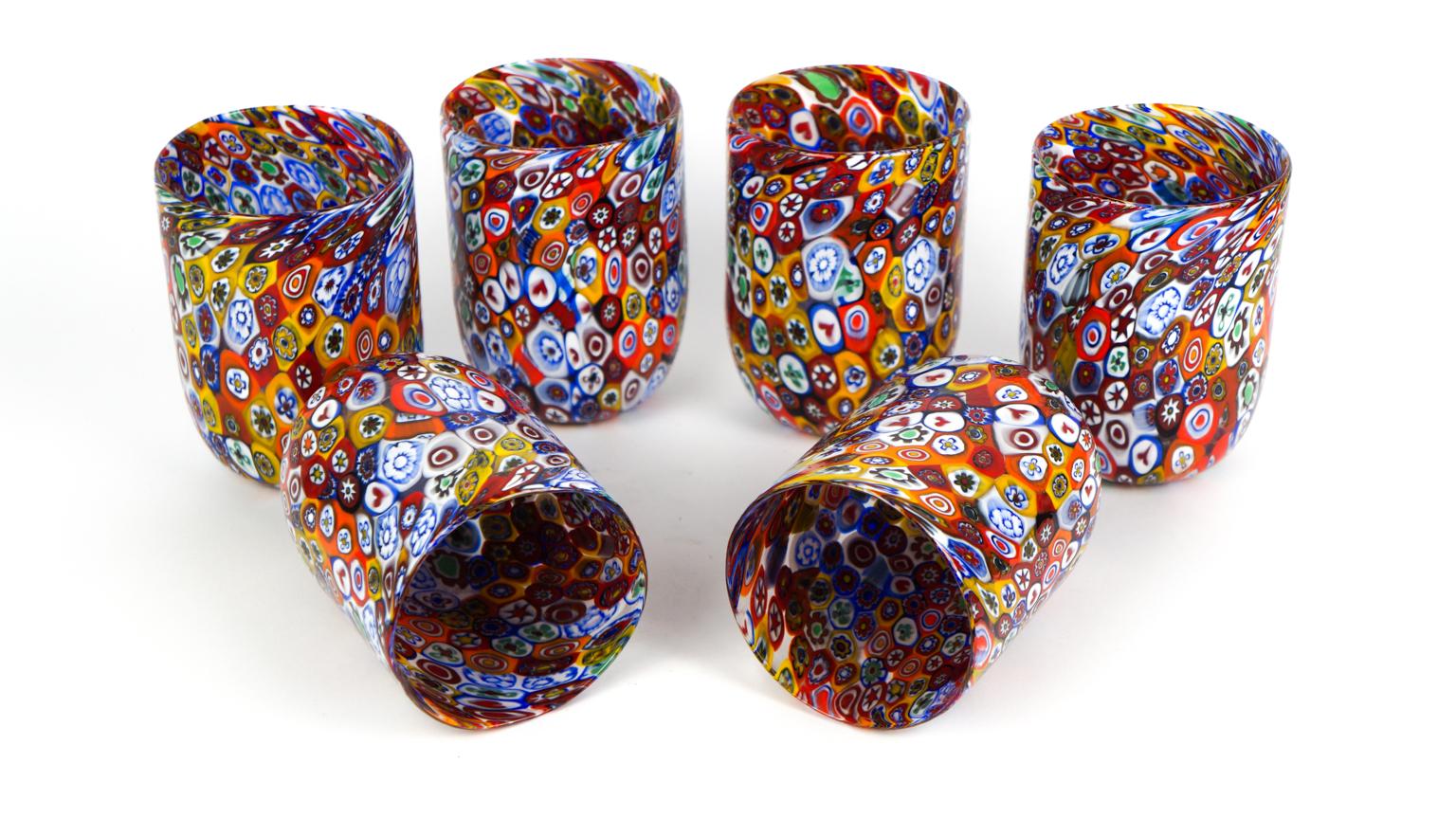 Vinciprova Le Gemme Di Venezia – Bicchiere Murano In Vetro Millefiori, Altezza 10cm, Fatto A Mano In Italia