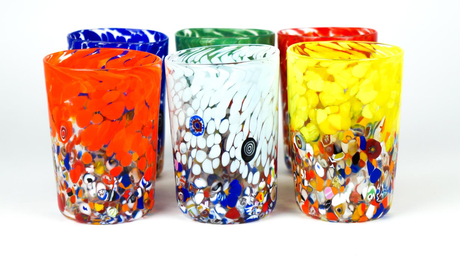 millefiori drinking glasses
