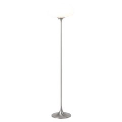 Retro Mid-Century Modern “Mushroom” Chrome Stem Floor Lamp by Laurel
