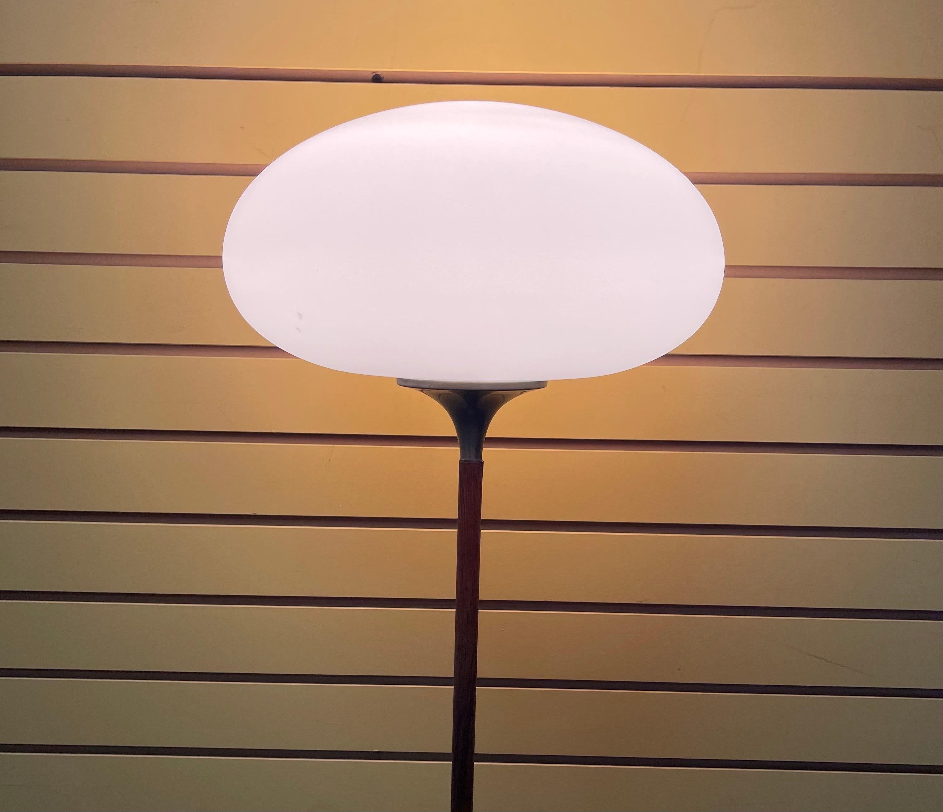 Mid-Century Modern Mushroom Floor Lamp on Rosewood Stem by Laurel Lamp Co. 1