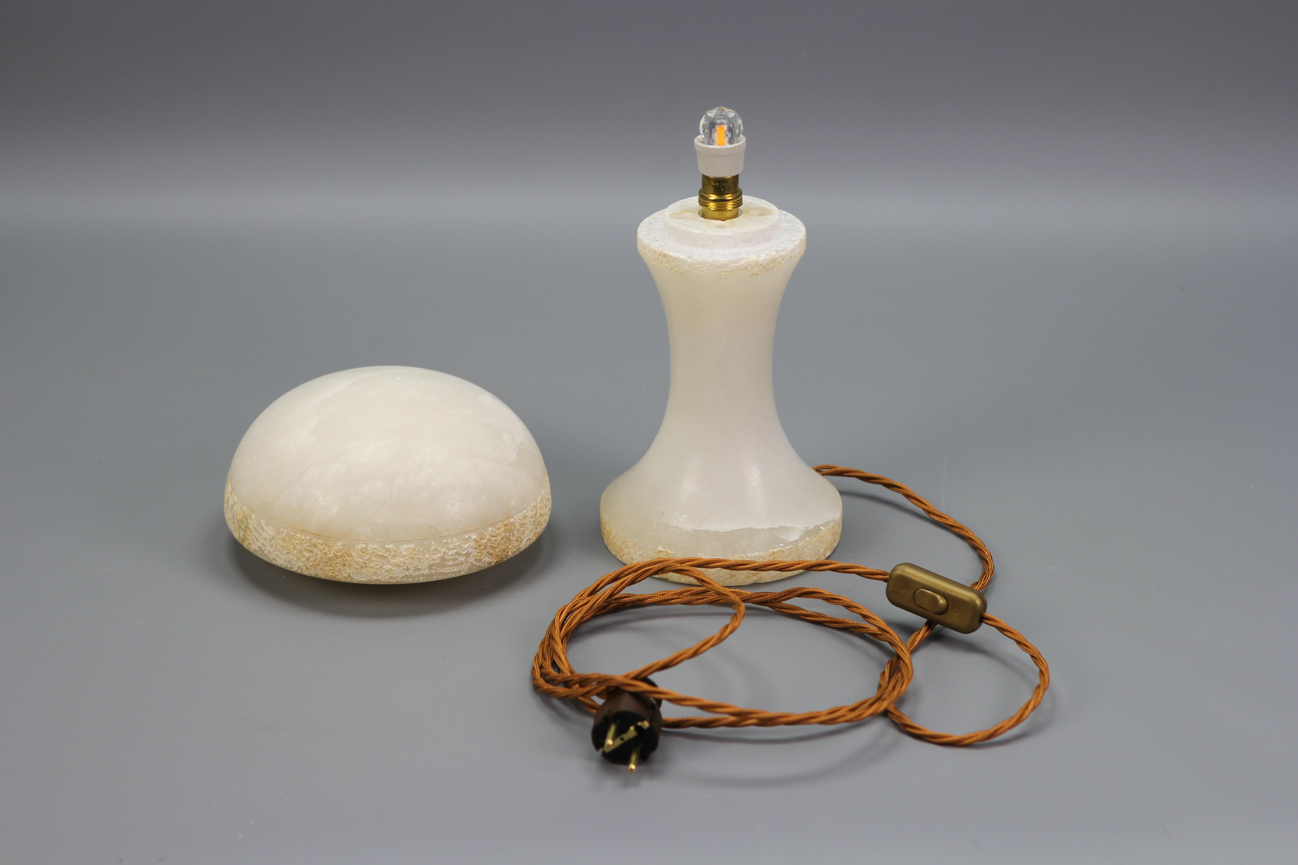 Moderne Pilzform-Tischlampe aus Alabaster aus der Mitte des Jahrhunderts, Italien, 1950er Jahre im Angebot 13