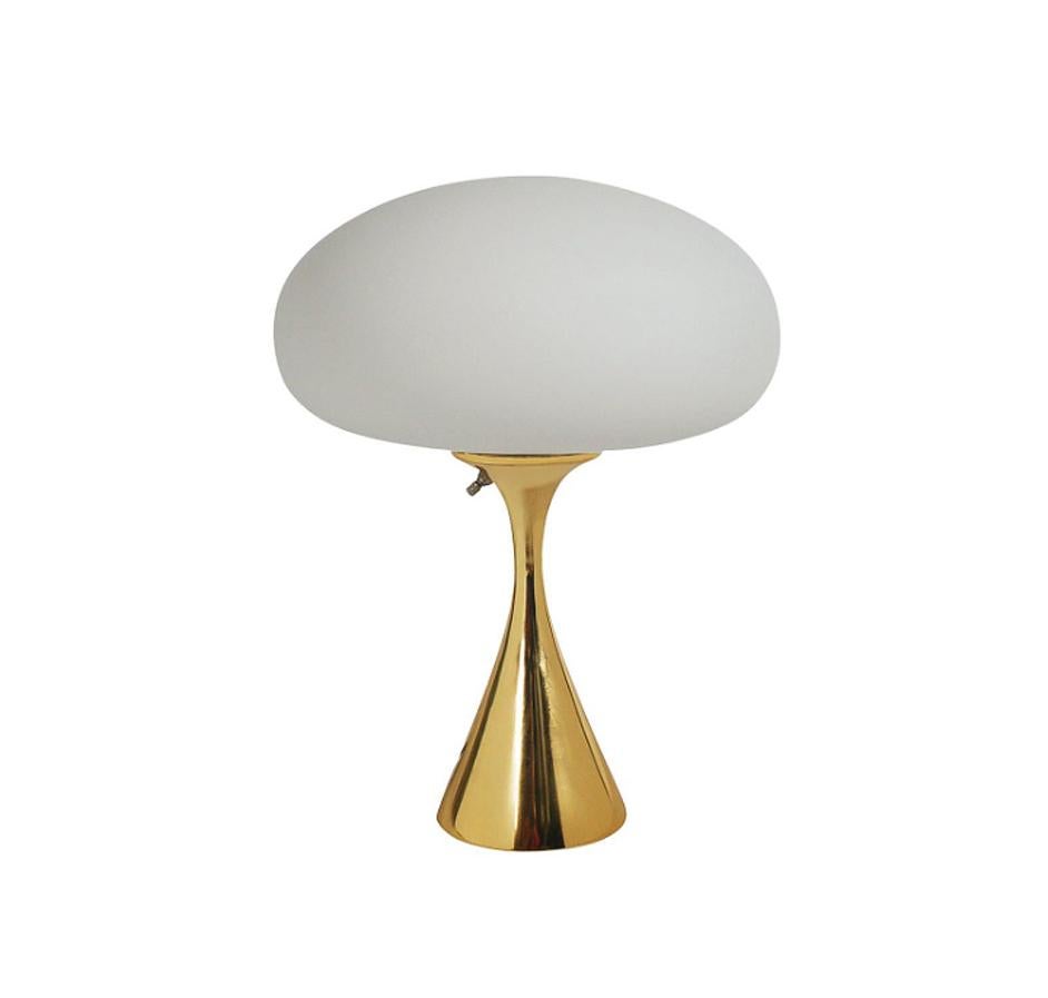 Indian Mid-Century Modern Mushroom Table Lamp by Designline in Brass / Gold Color