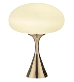 Mid-Century Modern Mushroom Table Lamp by Designline in Chrome & White Shade