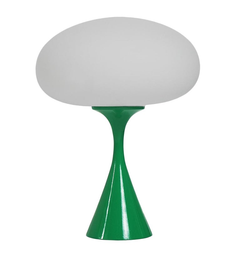 MidCentury Modern Mushroom Table Lamp by Designline in Green and White