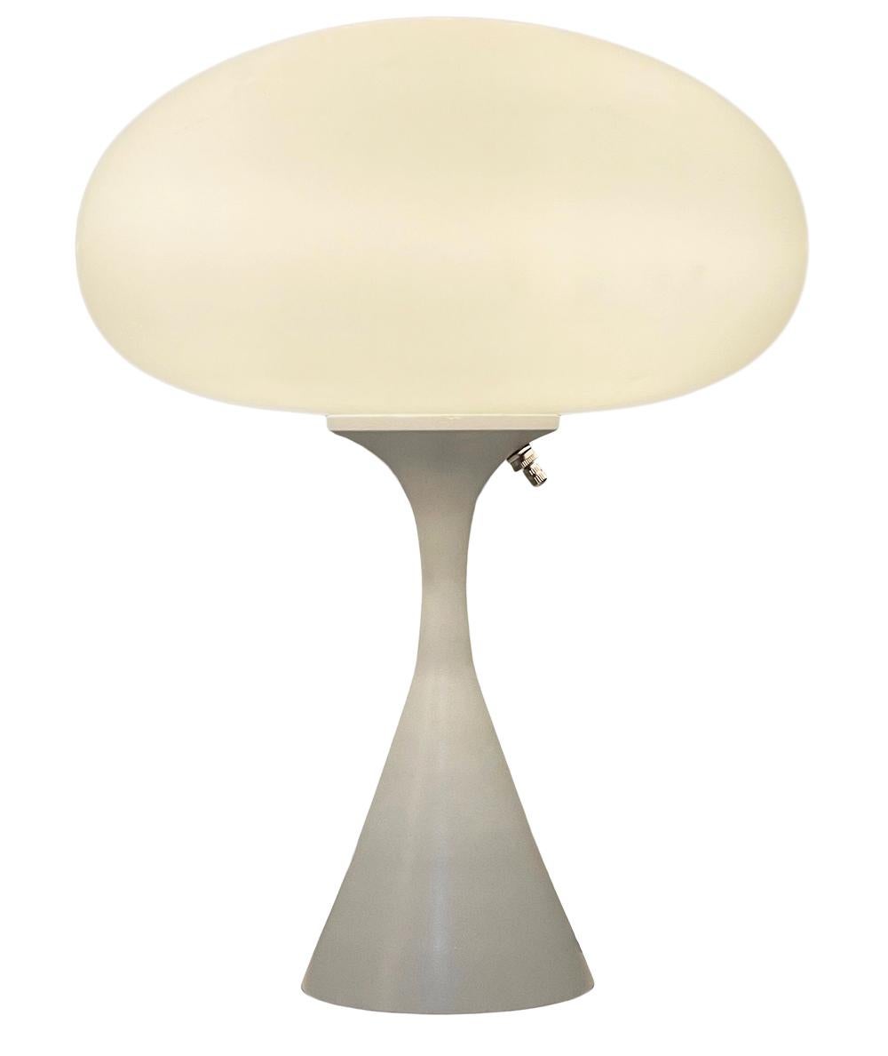 Mid-Century Modern Mid Century Modern Mushroom Table Lamp by Designline in White For Sale