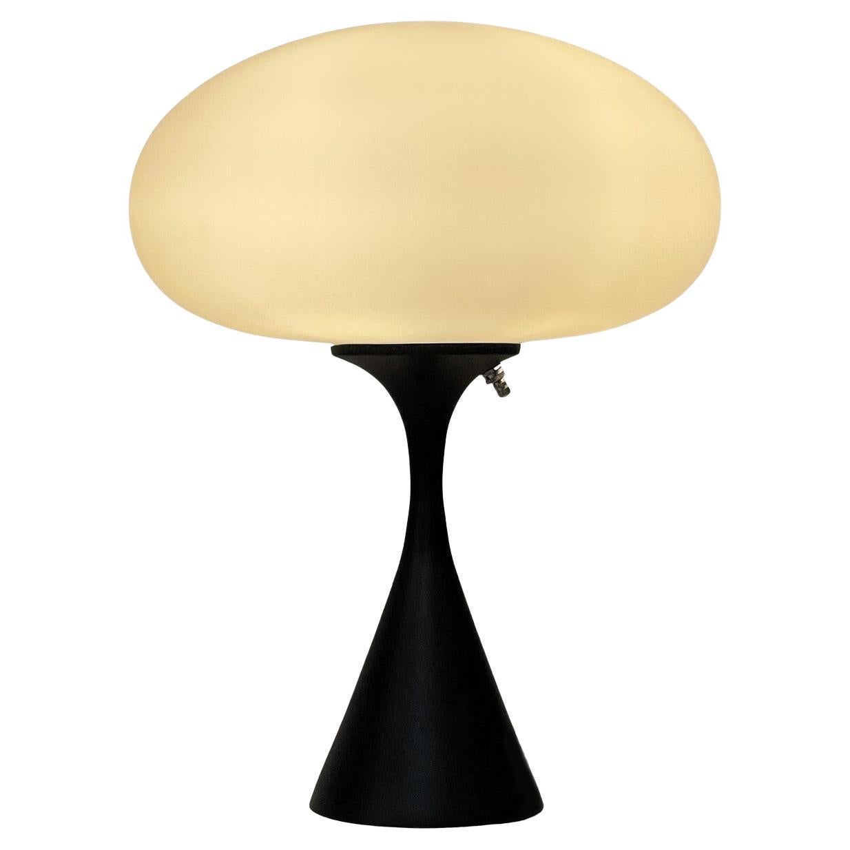 Mid-Century Modern Mushroom Table Lamp by Designline in Black & White For Sale