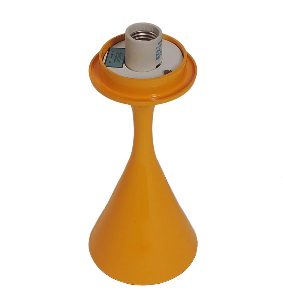 Mid-Century Modern Mushroom Table Lamp by Designline in Orange & White For Sale 1