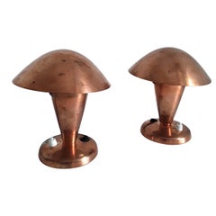 Mid-Century Modern Mushroom Table Lamp by Josef Hurka Napako Copper