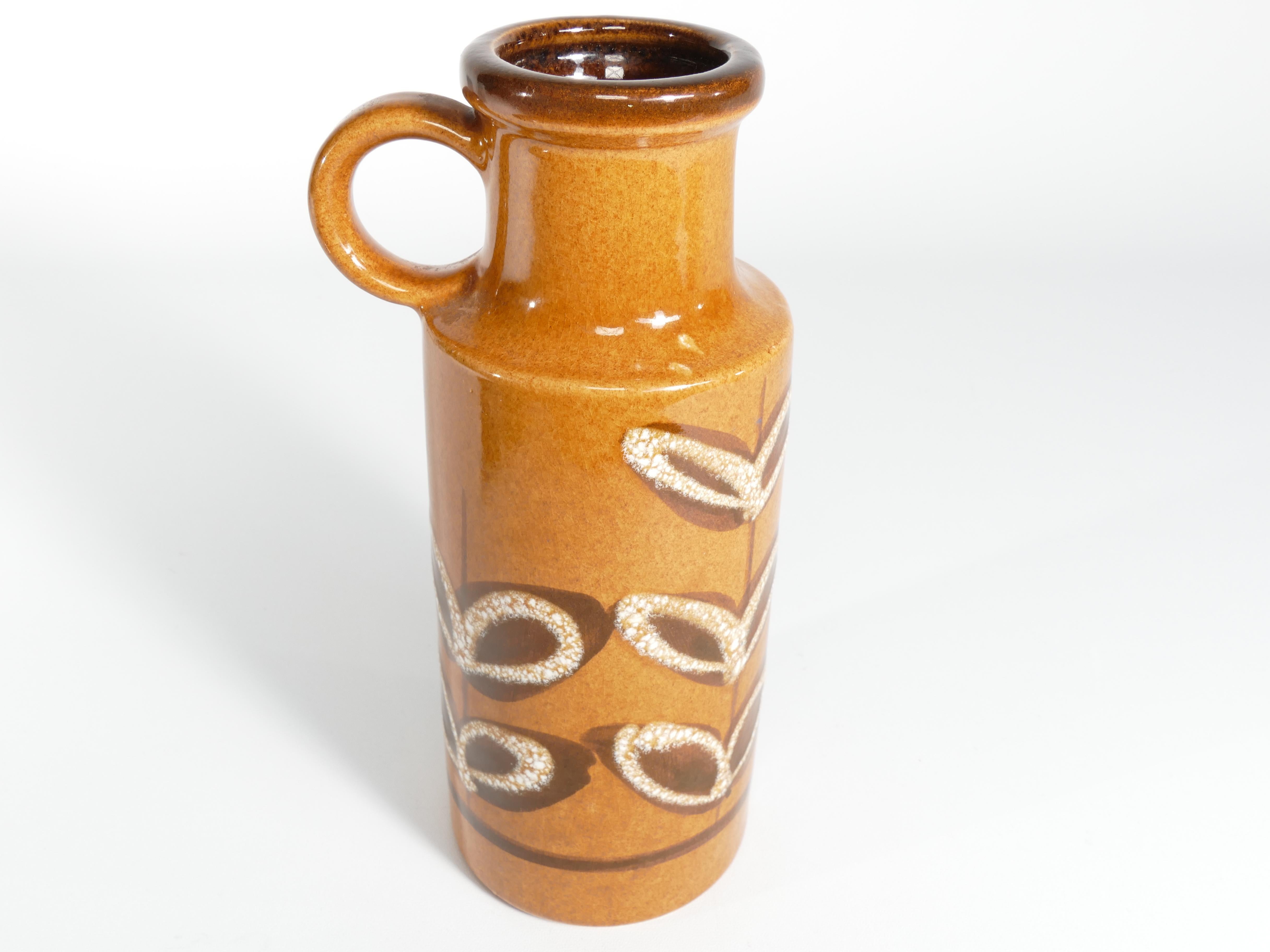 Moderne senffarbene gelbe Mid-Century-Vase von Scheurich, Deutschland, 1970er Jahre im Angebot 5