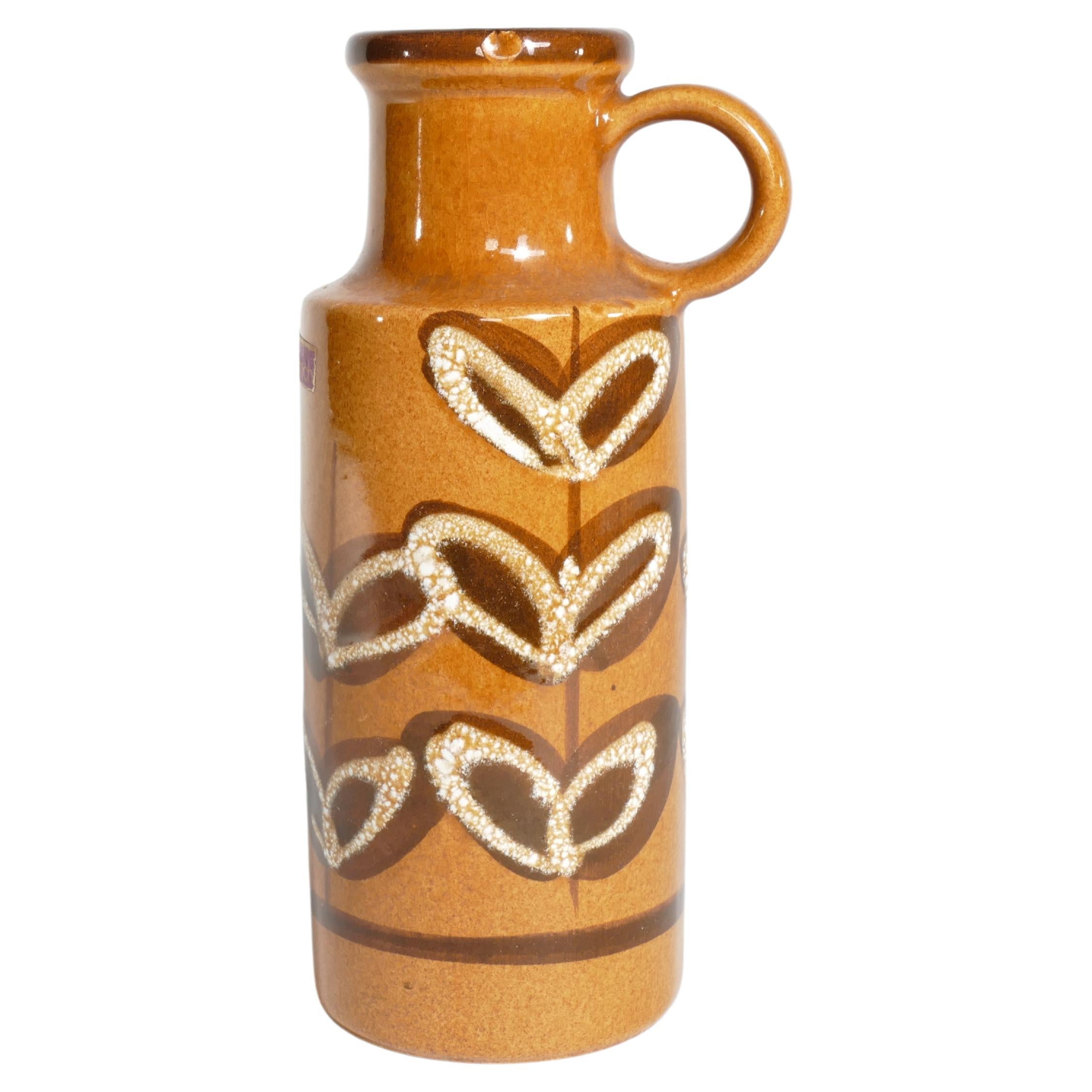 Mid-century Modern Mustard Yellow Vase by Scheurich, Germany, 1970's For Sale