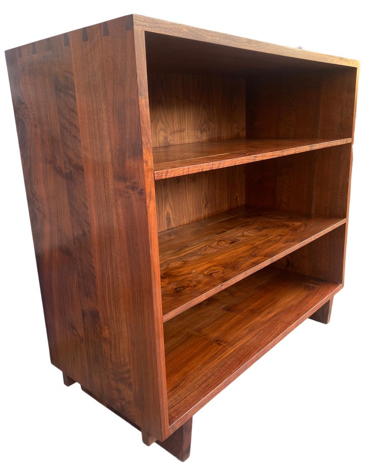 MidCentury Modern Nakashima Style Large Bookcase Black Walnut Studio