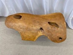 Moderne organische Holzbank/Table mit zwei Hockern im Nakashima-Stil aus der Mitte des Jahrhunderts