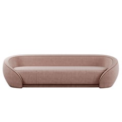Mid-century Modern Nancy Sofa Cotton Velvet by Ottiu