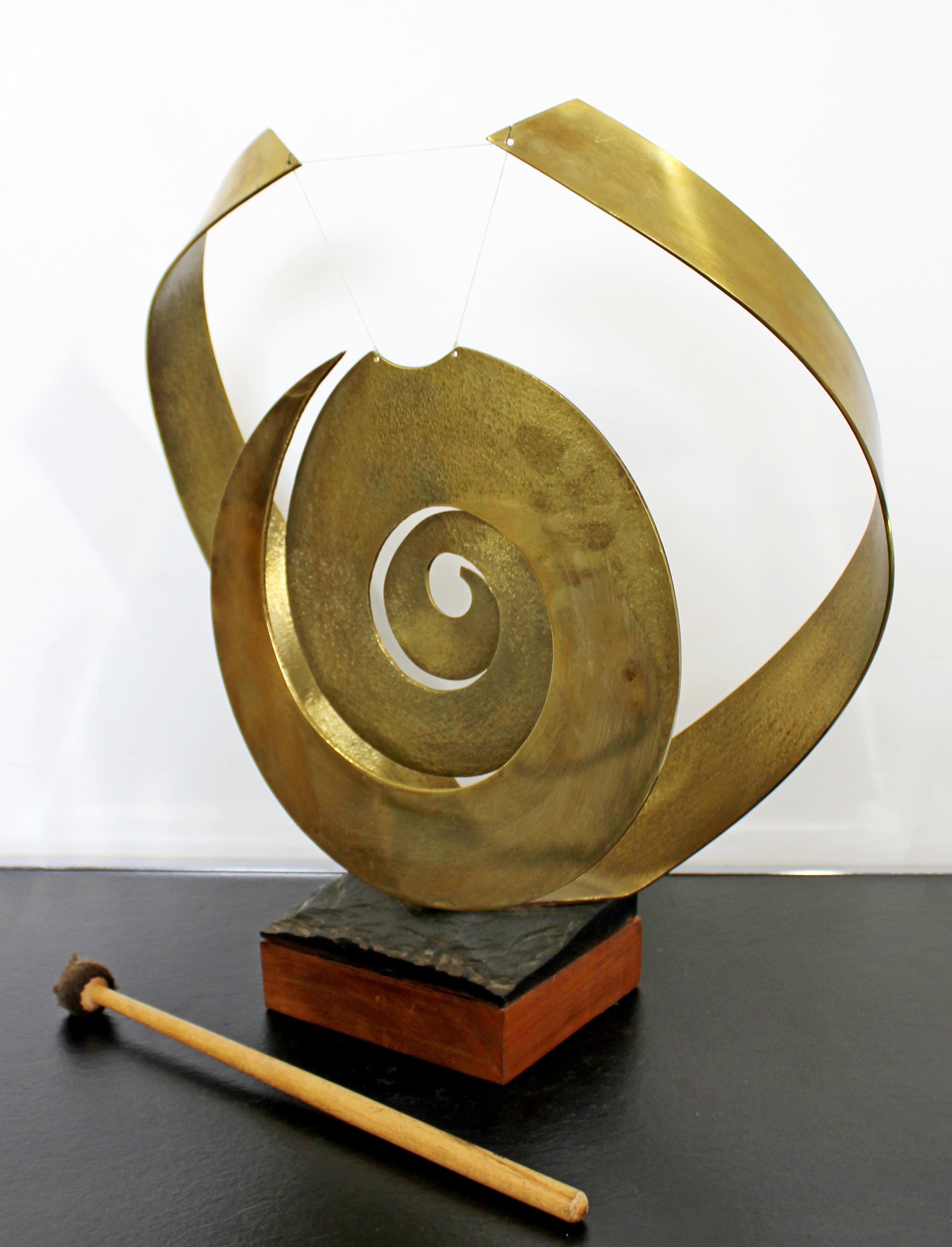 American Mid-Century Modern Nani Bronze Gong Table Sculpture