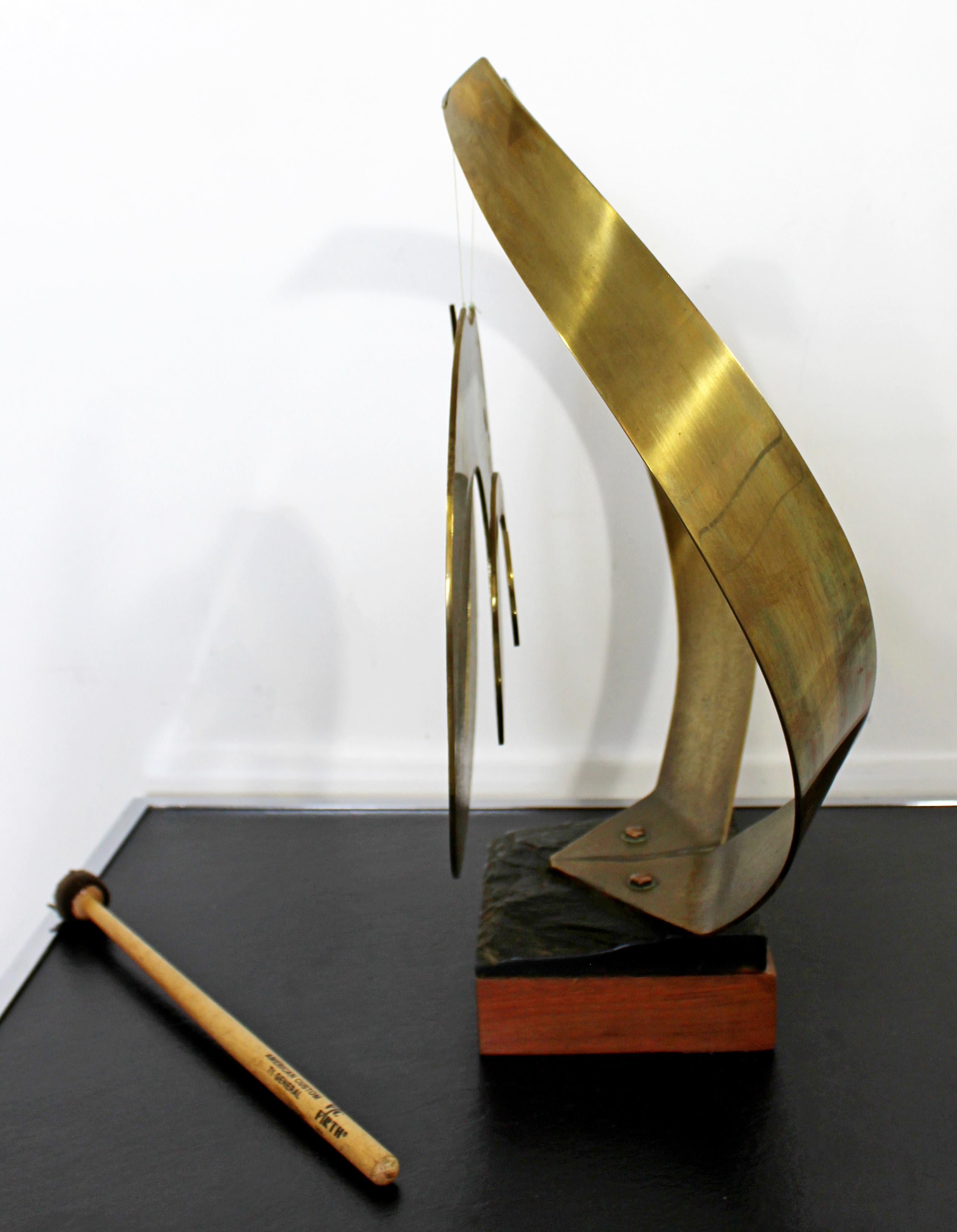 Mid-Century Modern Nani Bronze Gong Table Sculpture In Good Condition In Keego Harbor, MI
