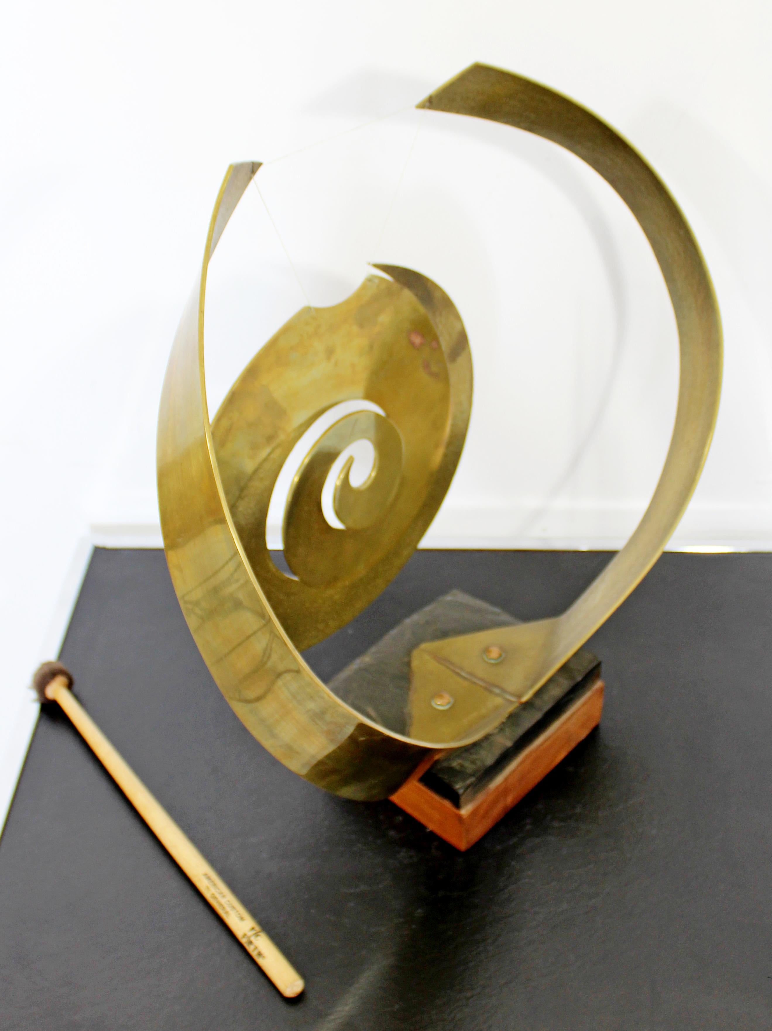 Mid-Century Modern Nani Bronze Gong Table Sculpture 1