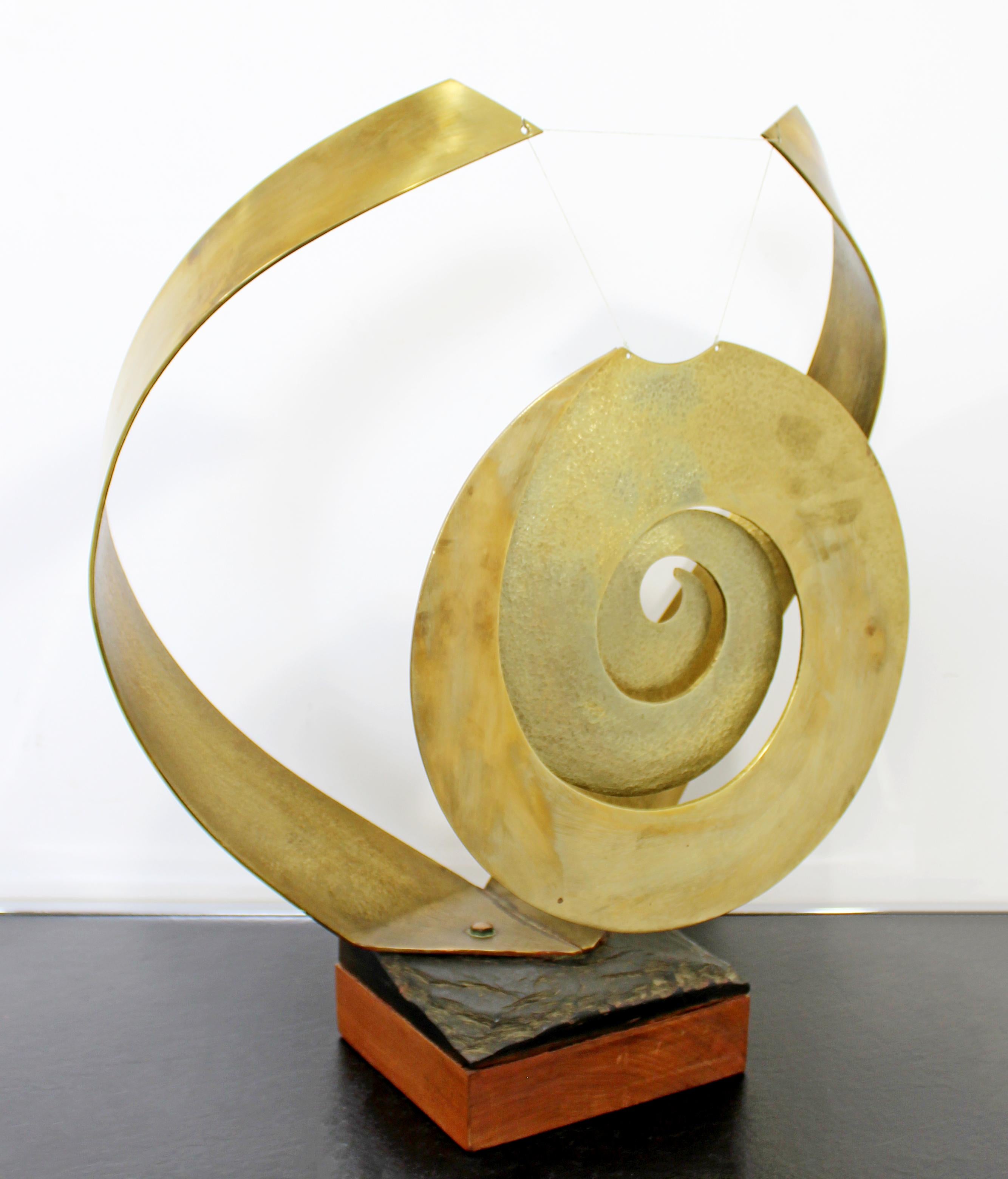 Mid-Century Modern Nani Bronze Gong Table Sculpture 4