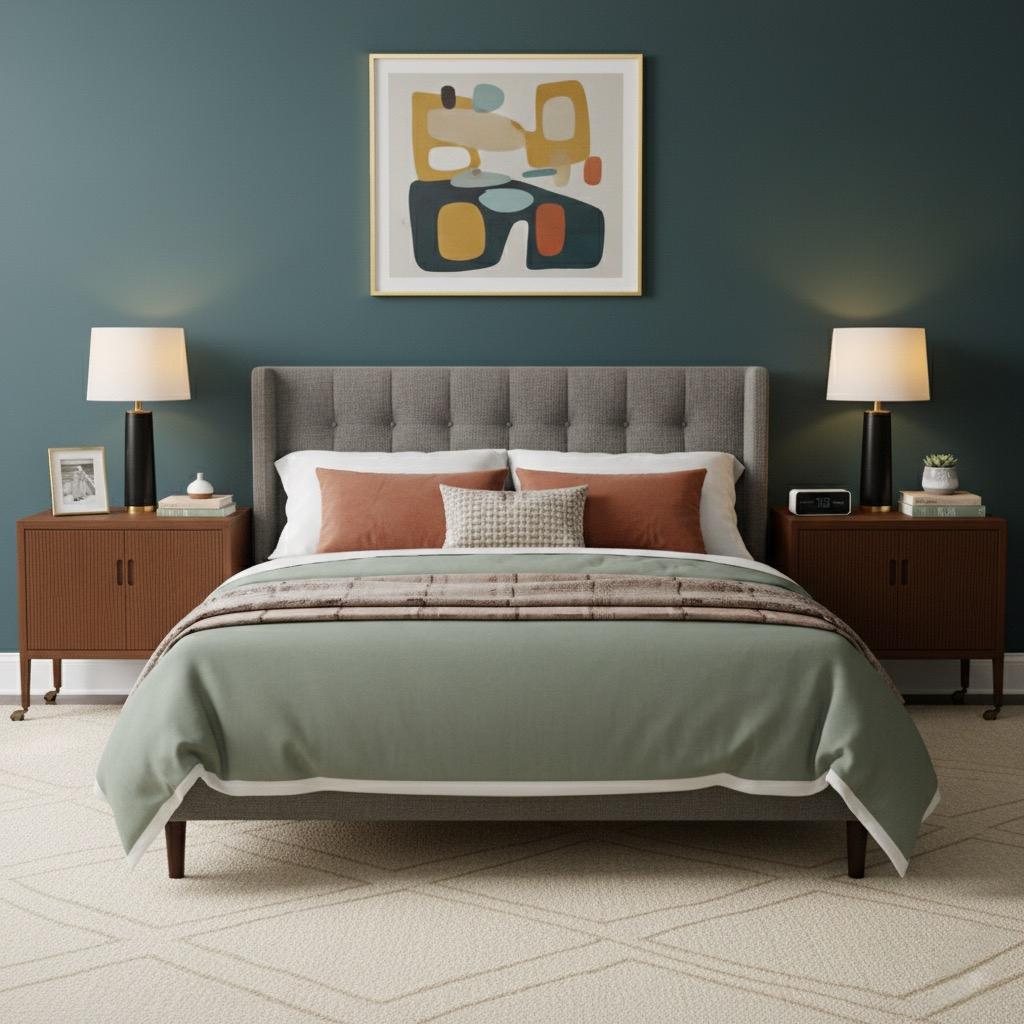 Mid-Century Modern Nat'l. Mt. Airy Side Tables Bar Carts Tambour Doors - Pair en vente 2