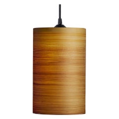 Mid-Century Modern Natural Cypress Wood Veneer Pendant, Limited Edition