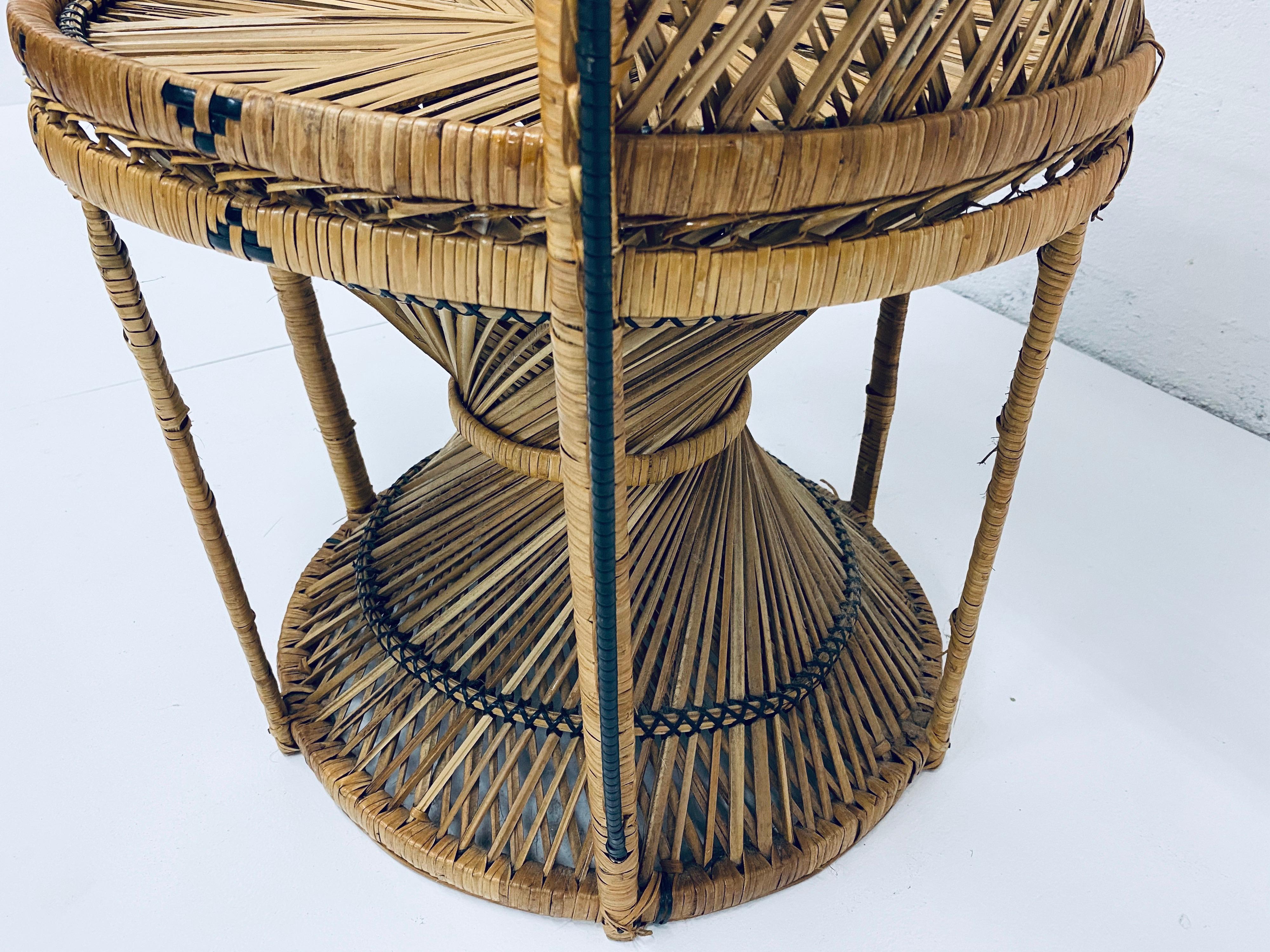 Mid-Century Modern Natural Rattan Emmanuel Style Peacock Chair, 1970s 6