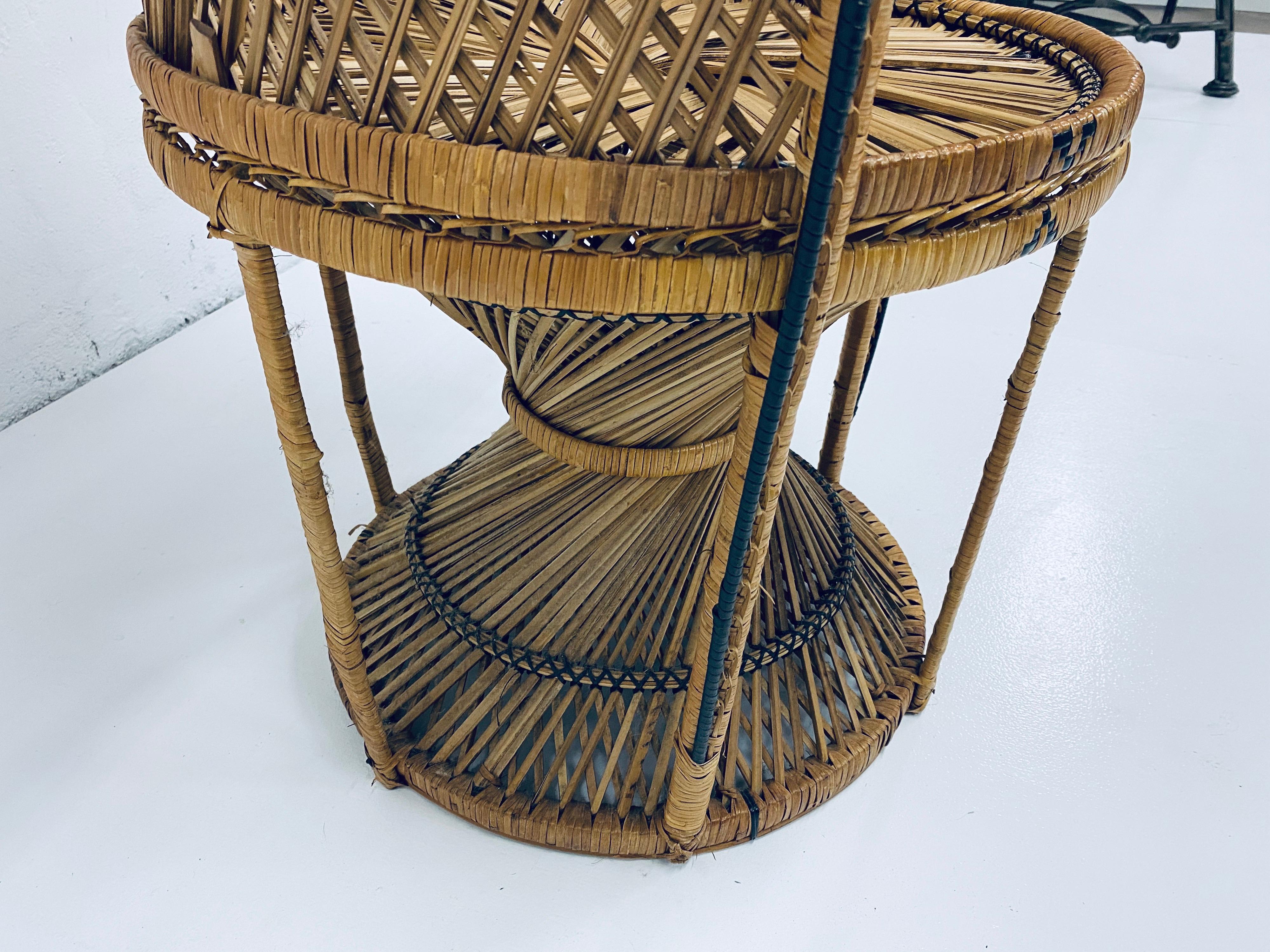 Mid-Century Modern Natural Rattan Emmanuel Style Peacock Chair, 1970s 7