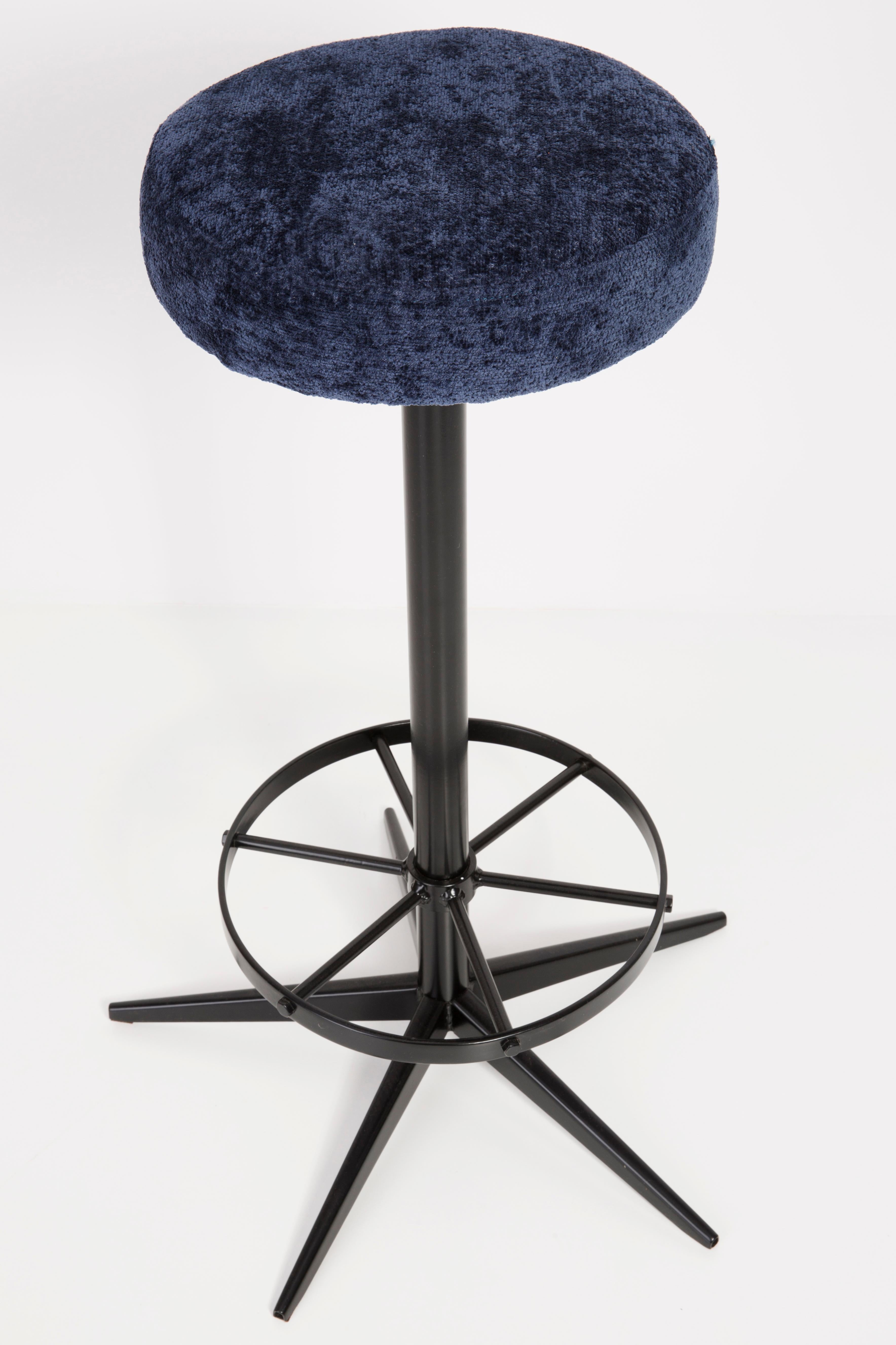 20th Century Mid-Century Modern Navy Blue Bar Stool, 1960s For Sale