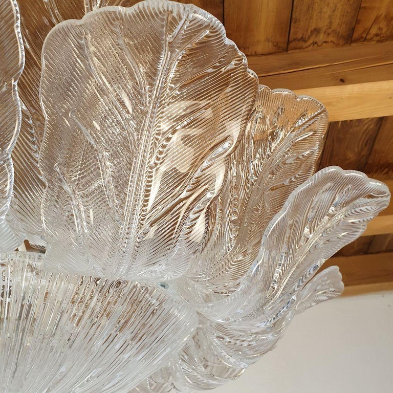 Large Murano glass flush mount chandelier For Sale 3